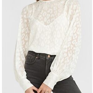Express Cream Leopard Print Blouse